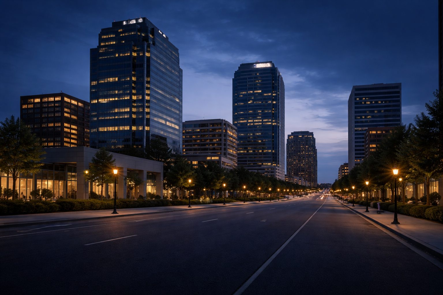 Little Rock downtown skyline at dusk